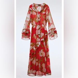 Zara High collar dress with bow.